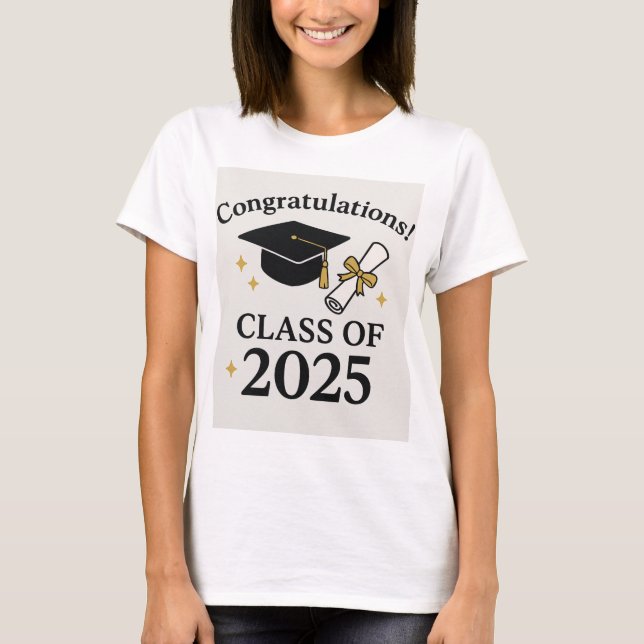 Camiseta Classe de Graduação de 2025 - Graduação Escolar (Frente)