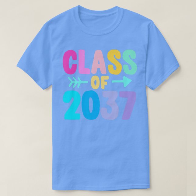 Camiseta Classe de graduação de 2037 cresceu comigo (Frente do Design)