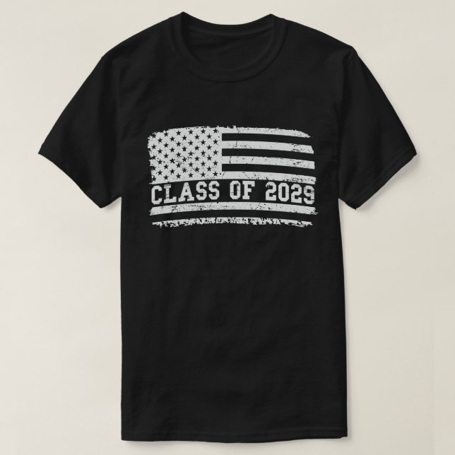 Camiseta Classe De Graduação De Bandeira Americana Mais vel (Frente do Design)