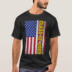 Camiseta Classe De Graduação De Bandeira Americana Mais vel