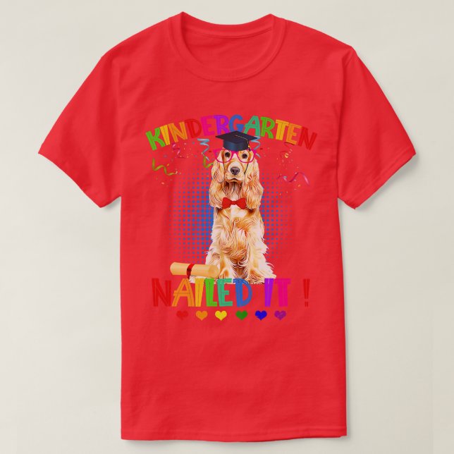Camiseta Classe De Graduação De Cocker Spaniel De 22 Jardin (Frente do Design)