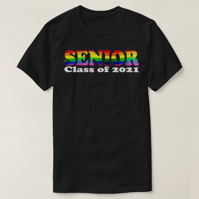 Camiseta Classe de Graduação do Mais velho orgulho gay de F (Frente do Design)