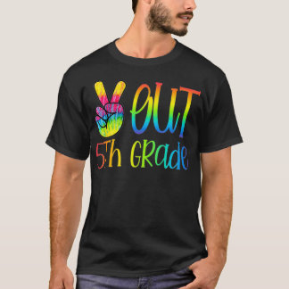 Camiseta Classe De Graduação Do Tie Dye Do Grau Peace Out 5