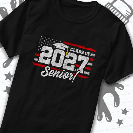 Camiseta Classe de Graduação - Mais velho de Bandeira Ameri