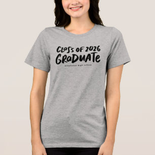 Camiseta Classe de graduação negra moderna do formando 2025