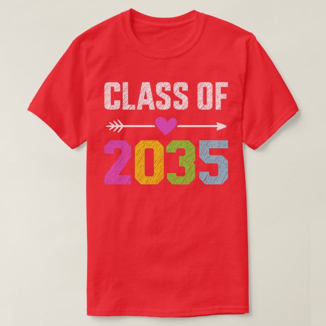 Camiseta Classe de graduação pré-escolar do formando 2035 (Frente do Design)