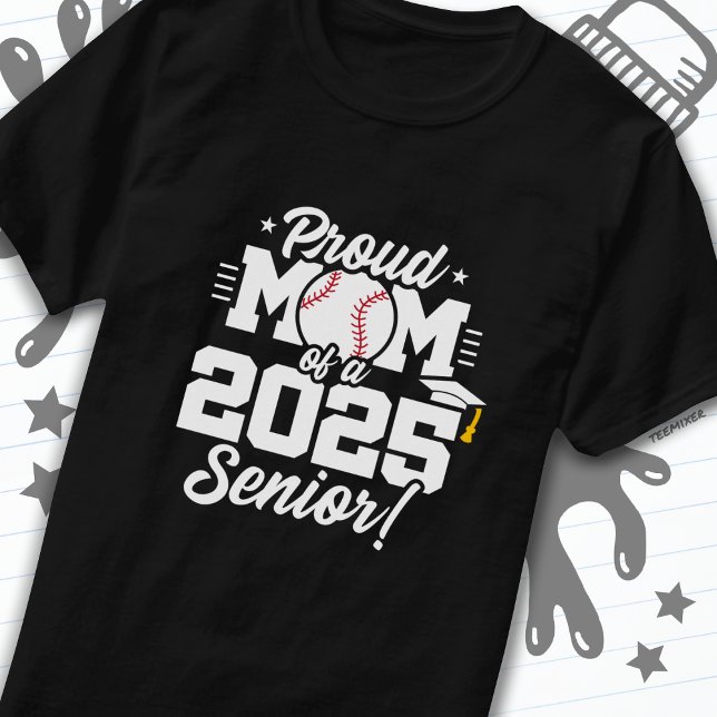 Camiseta Classe de Mais velho 2025 Baseball Mãe Mais velho  (Criador carregado)