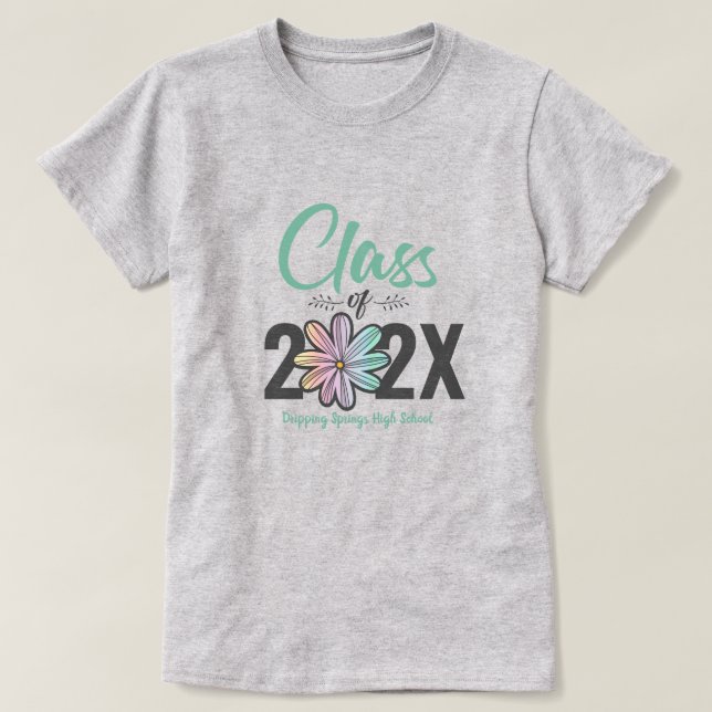 Camiseta Classe De Mais velho De Flor (Frente do Design)