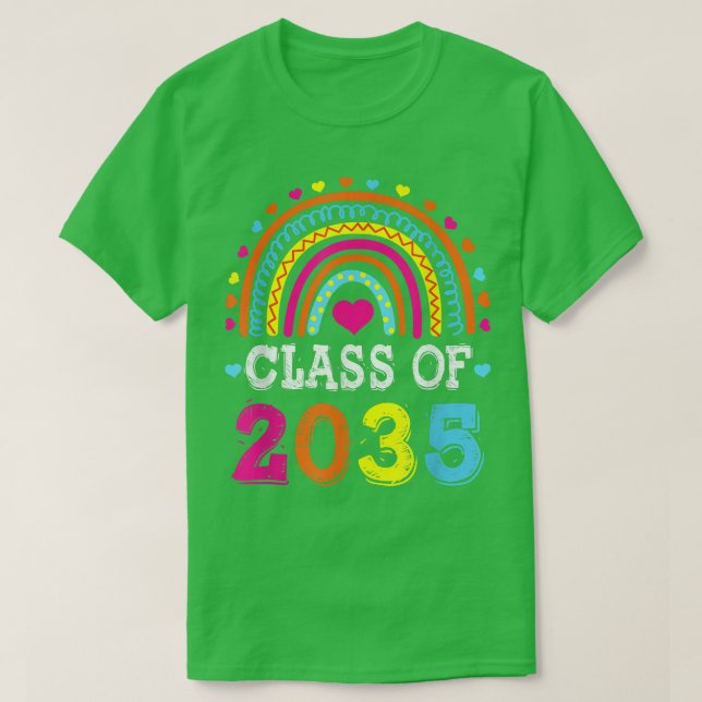 Camiseta Classe De Pré-Escolas De Formando Pré-K 2035  (Frente do Design)