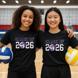 Camiseta Classe De Púrpura De Graduação Da Equipe De Voleib