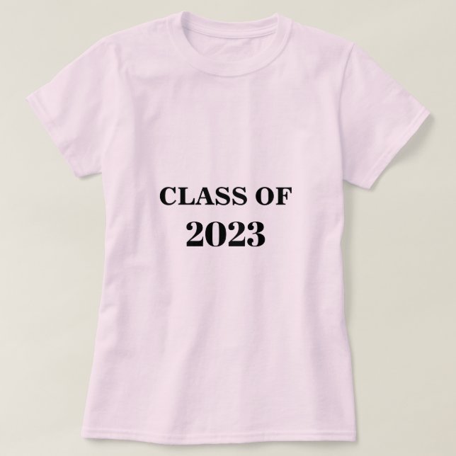 Camiseta Classe De Rosa claro De Graduação Mínima Simples 2 (Frente do Design)