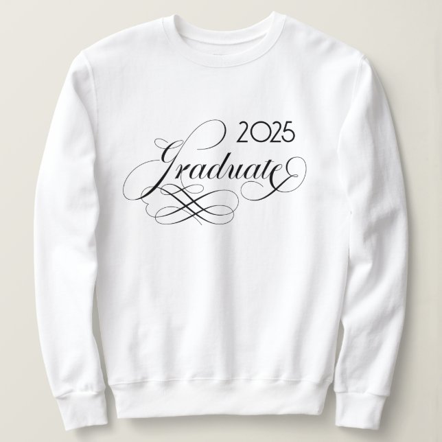 Camiseta Classe De Script Elegante Moderno Do Formando 2025 (Frente do Design)