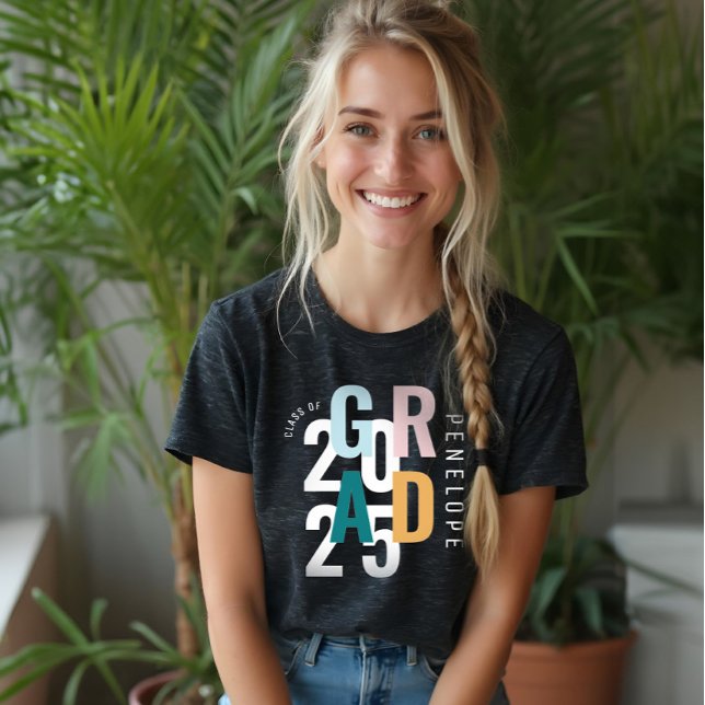 Camiseta Classe de Tipografia Mínima Moderna de Formando de (Modern Minimal Grad Typography Class of 2024 Grad Tri-Blend Shirt)