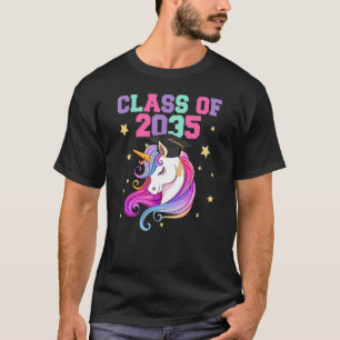 Camiseta Classe de Unicórnio Bonita de 2035 Feliz Primeiro