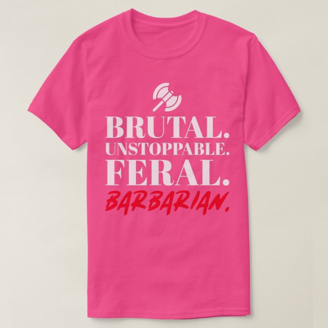 Camiseta Classe DnD Luz bárbara (Frente do Design)