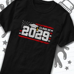 Camiseta Classe do Graduation American Flag Mais velho 2029