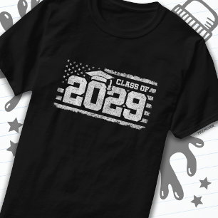 Camiseta Classe do Graduation American Flag Mais velho 2029
