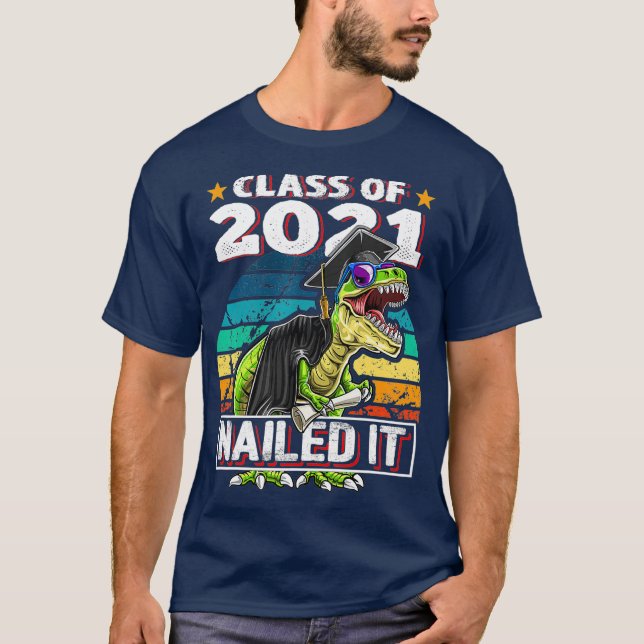 Camiseta Classe do palhaço de Boné de formatura do Dinossau (Frente)