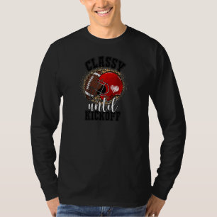 Camiseta Classe feminina até o pontapé inicial Leopard Fute