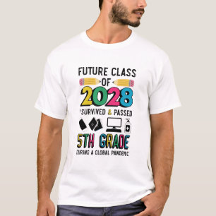 Camiseta Classe futura de 2028 Sobrevivência e 5 aprovada