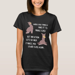 Camiseta Classe Média da Classe de Trabalho Llama Mema Infl