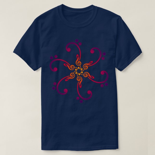 Camiseta Classe musical do clave trible clef mandala (Frente do Design)