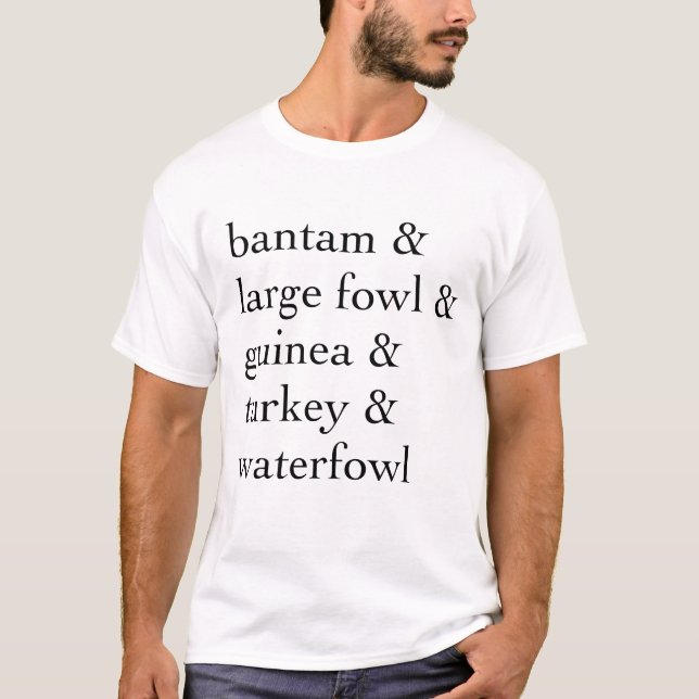 Camiseta Classes de Exposição de Aves Americanas (Frente)