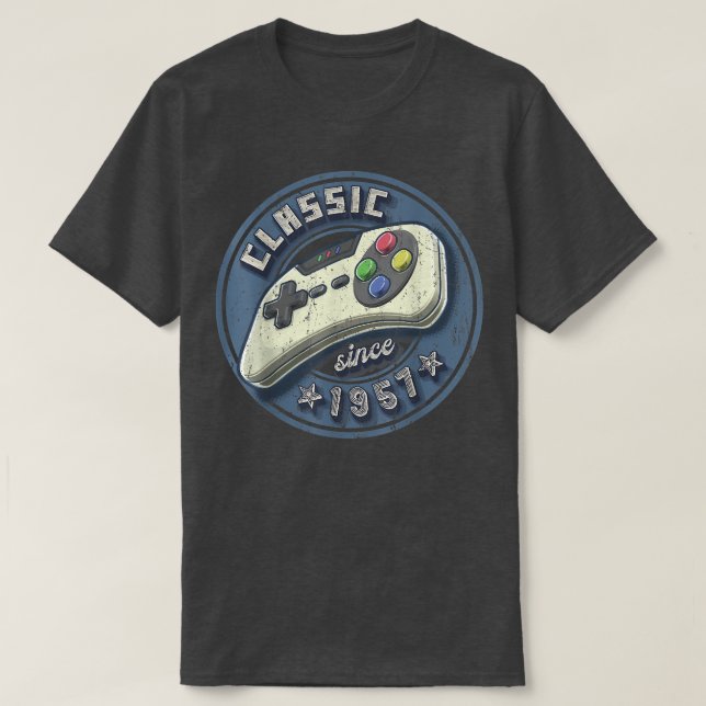Camiseta Classic 1957 65th Birthday Retro Video Game Contro (Frente do Design)
