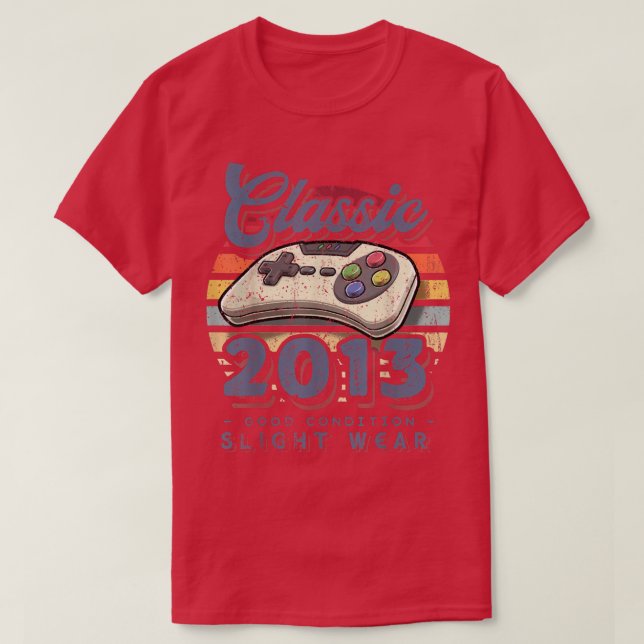 Camiseta Classic 2013 9th Birthday Retro Video Game Control (Frente do Design)