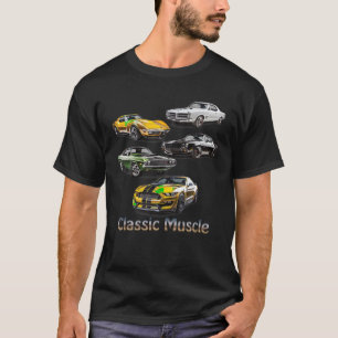 Camiseta Classic American Muscle Cars Retro Vintage T Shirt