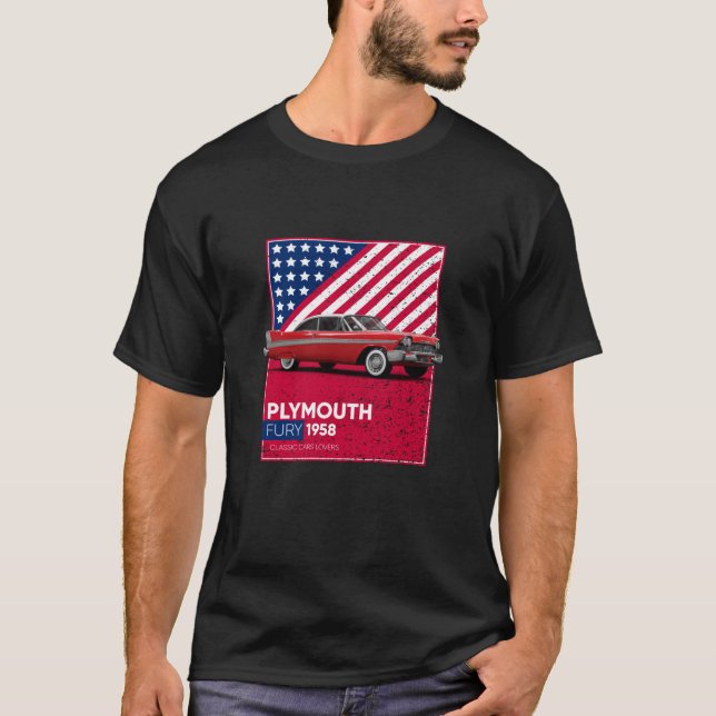 Camiseta Classic Cars Plymouth Fury 1958 (Frente)