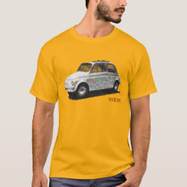 Camiseta Classic Fiat 500 em branco em ouro