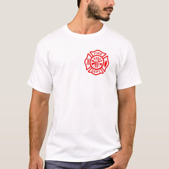 Camiseta Classic Fire Department Maltês Cross Firefighter (Frente)