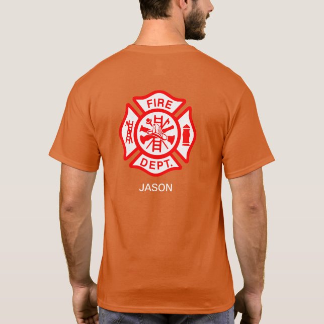 Camiseta Classic Fire Department Maltês Cross Firefighter (Verso)