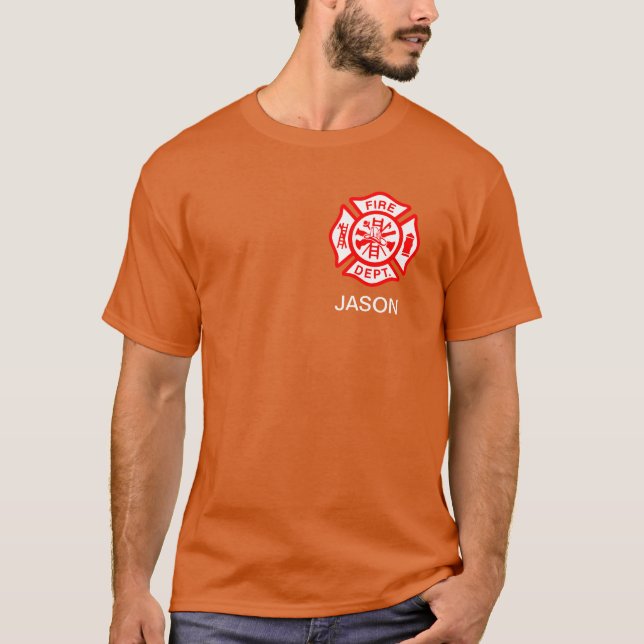 Camiseta Classic Fire Department Maltês Cross Firefighter (Frente)