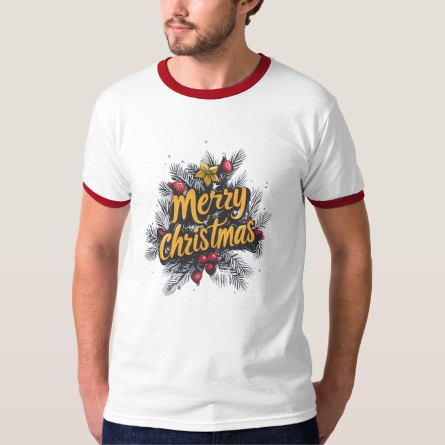 Camiseta Classic Merry Christmas T-Shirt” (Frente)