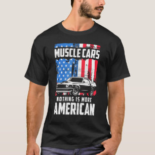 Camiseta Classic Muscle Cars Flag julho 4º V8 Engine Auto E