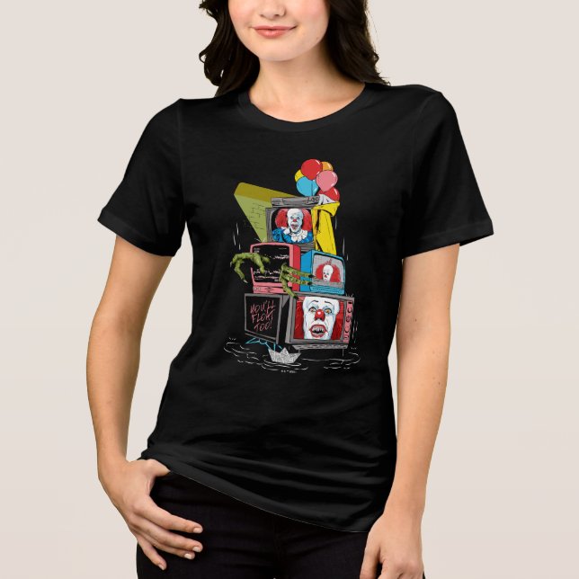 Camiseta Classic Pennywise TV Stack - Você Flutuará Também (Frente)