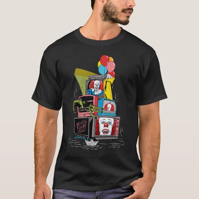 Camiseta Classic Pennywise TV Stack - You'll Float Too (Frente)