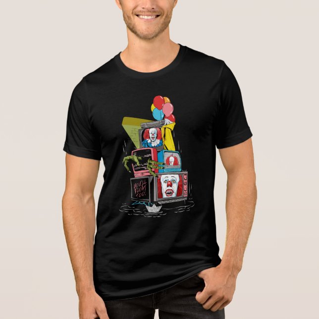 Camiseta Classic Pennywise TV Stack - You'll Float Too (Frente)