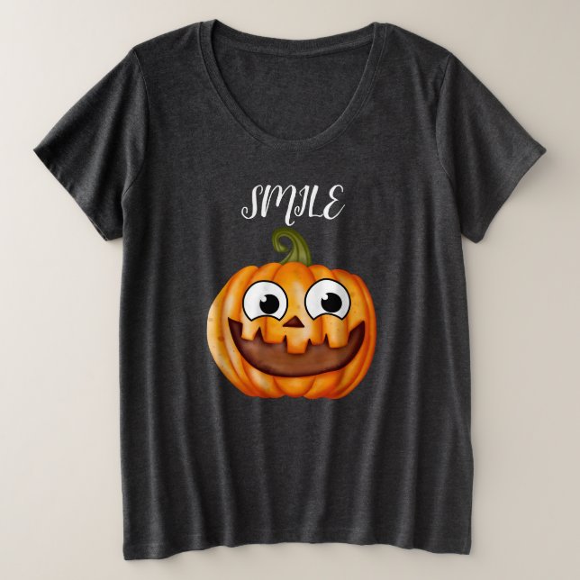 Camiseta classic rustic retro Happy pumpkin (Frente do Design)