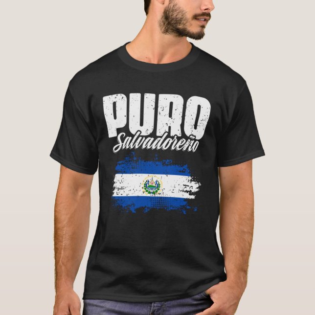 Camiseta Classic Salvadorian Flag Puro Salvadoreño El Salva (Frente)