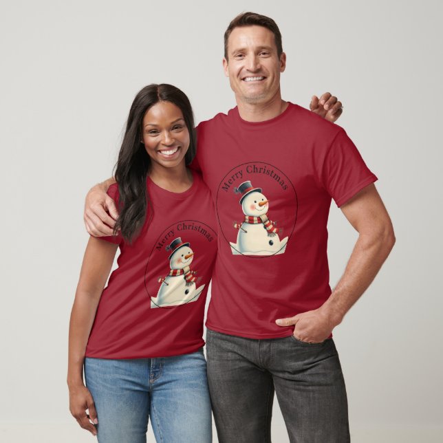 Camiseta Classic Snowman Christmas Tree Ornament with Hat a (Unissex)