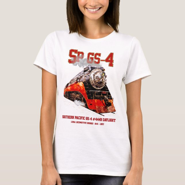 Camiseta Classic Southern Pacific GS-4 Steam Locomotive (Frente)