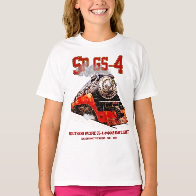 Camiseta Classic Southern Pacific GS-4 Steam Locomotive (Frente)