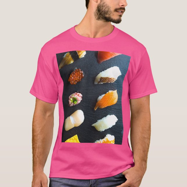 Camiseta Classic Sushi Set – 10 classic pieces on a stone p (Frente)