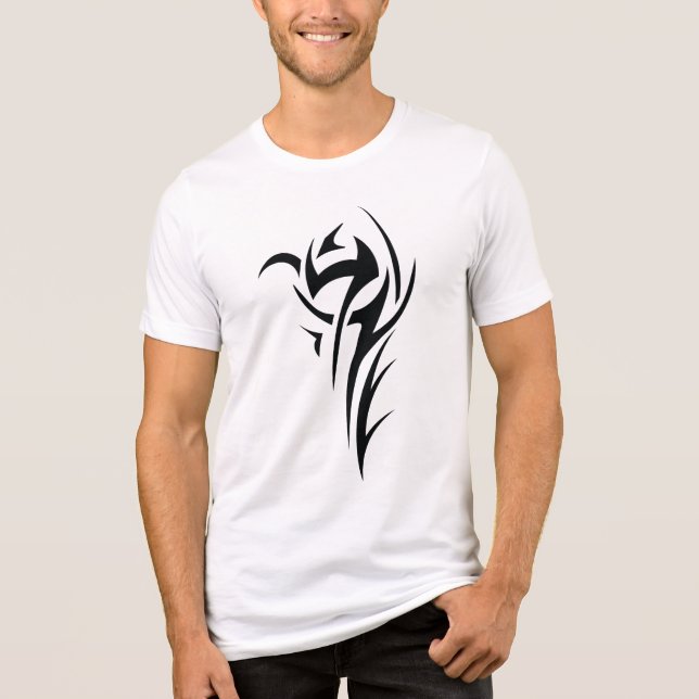 Camiseta Classic Tattoo Inspired Line Art Design (Frente)