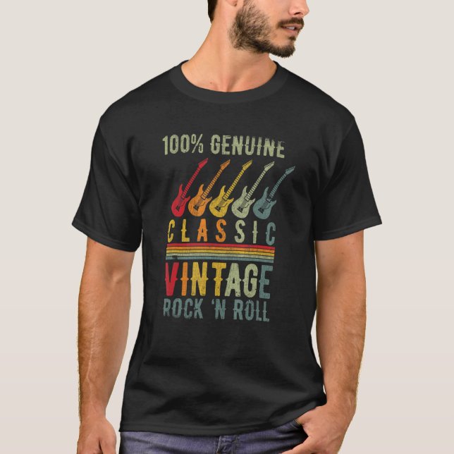 Camiseta Classic Vintage Rock 'n Roll Music Guitar (Frente)