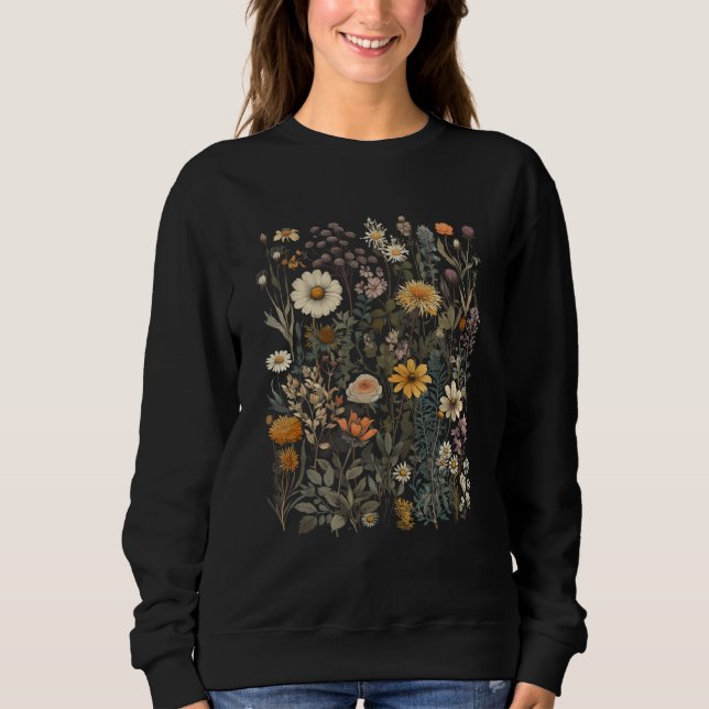 Camiseta Classic Wildflowers Gardening Flower Graphic Vinta (Frente)