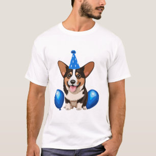 Camiseta Clássica Azul de Aniversário
